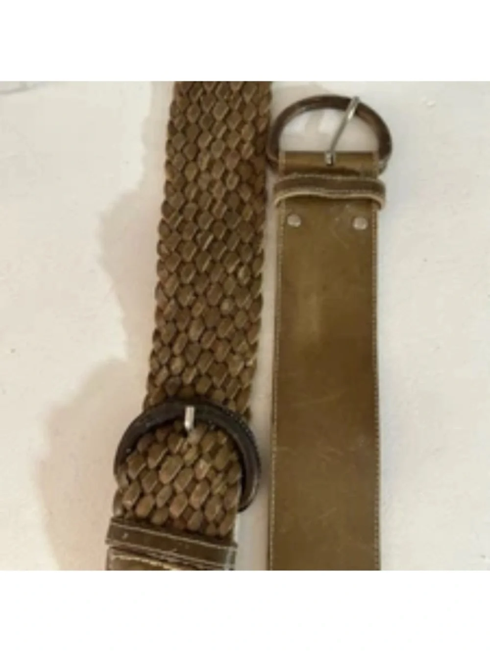 VINTAGE ECHO BRAIDED LEATHER DOUBLE BUCKLE BELT M 34